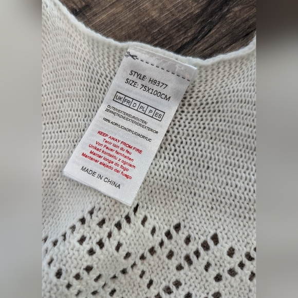 NWOT Off White Knit Baby Blanket Stroller Throw Neutral Boy Girl - Picture 2 of 6